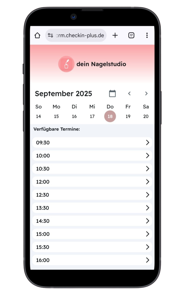 Terminbuchung in der CheckIn Plus App